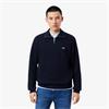 LACOSTE ZIP-UP INTERLOCK SWEATSHIRT - NAVY