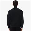 LACOSTE ZIP-UP INTERLOCK SWEATSHIRT - BLACK