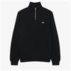LACOSTE ZIP-UP INTERLOCK SWEATSHIRT - BLACK