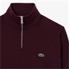 LACOSTE ZIP-UP INTERLOCK SWEATSHIRT - BURGUNDY