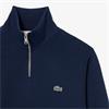 LACOSTE ZIP-UP INTERLOCK SWEATSHIRT - NAVY