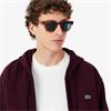 LACOSTE ZIP-UP FLEECE HOODIE - BURGUNDY