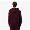 LACOSTE ZIP-UP FLEECE HOODIE - BURGUNDY