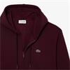 LACOSTE ZIP-UP FLEECE HOODIE - BURGUNDY