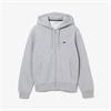 LACOSTE ZIP-UP FLEECE HOODIE - GREY