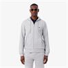 LACOSTE ZIP-UP FLEECE HOODIE - GREY