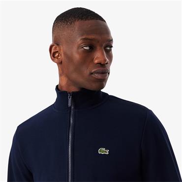 LACOSTE ZIP-UP FLEECE SWEATSHIRT - NAVY