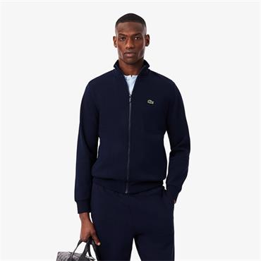 LACOSTE ZIP-UP FLEECE SWEATSHIRT - NAVY