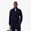 LACOSTE ZIP-UP FLEECE SWEATSHIRT - NAVY