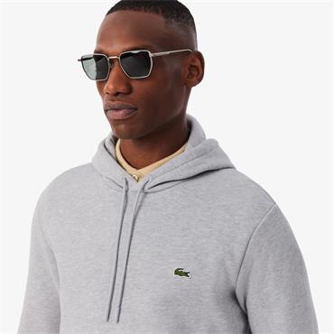 LACOSTE FLEECE HOODIE - GREY