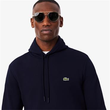 LACOSTE FLEECE HOODIE - NAVY