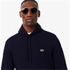 LACOSTE FLEECE HOODIE - NAVY