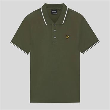 LYLE&SCOTT TIPPED POLO SHIRT - OLIVE