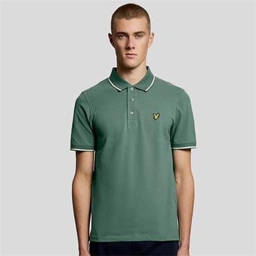 LYLE&SCOTT TIPPED POLO SHIRT - GREEN