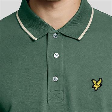 LYLE&SCOTT TIPPED POLO SHIRT - GREEN