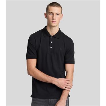 LYLE&SCOTT SUPERFINE POLO SHIRT - BLACK
