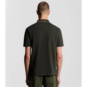 LYLE&SCOTT STRIPED TIPPED POLO SHIRT - GREY