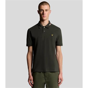 LYLE&SCOTT STRIPED TIPPED POLO SHIRT - GREY