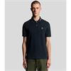 LYLE&SCOTT STRIPED TIPPED POLO SHIRT - NAVY