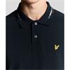 LYLE&SCOTT STRIPED TIPPED POLO SHIRT - NAVY