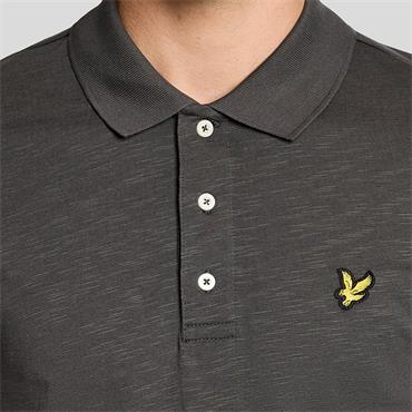 LYLE&SCOTT FINE SLUB POLO SHIRT - GREY