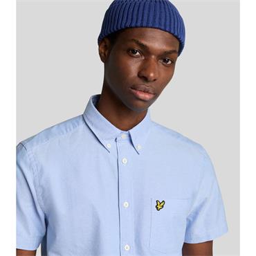 LYLE&SCOTT SHORT SLEEVE OXFORD SHIRT - BLUE