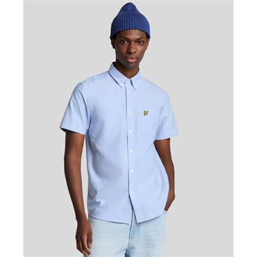 LYLE&SCOTT SHORT SLEEVE OXFORD SHIRT - BLUE