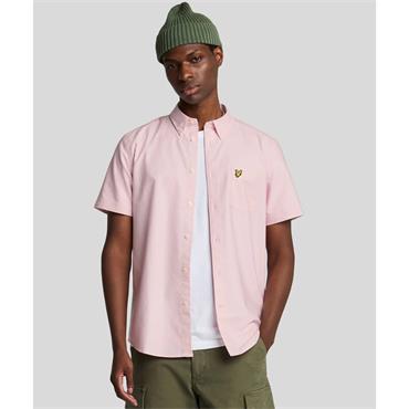LYLE&SCOTT SHORT SLEEVE OXFORD SHIRT - PINK