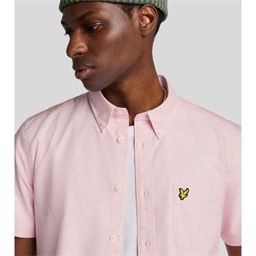 LYLE&SCOTT SHORT SLEEVE OXFORD SHIRT - PINK