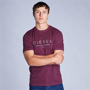 DIESEL DUNCAN T-SHIRT - BURGUNDY