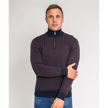 XV KINGS TAKAPUNA 1/4 ZIP JUMPER - BURGUNDY