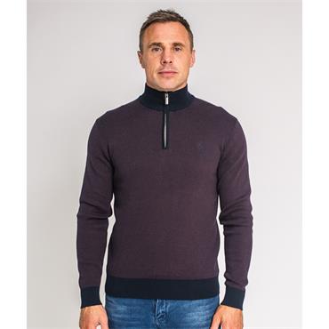 XV KINGS TAKAPUNA 1/4 ZIP JUMPER - BURGUNDY