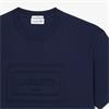 LACOSTE EMBROIDERED COTTON T-SHIRT - NAVY