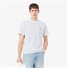 LACOSTE STRIPED COTTON T-SHIRT - BLUE