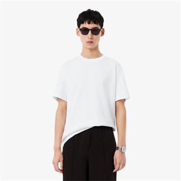 LACOSTE PRINTED JERSEY T-SHIRT - WHITE