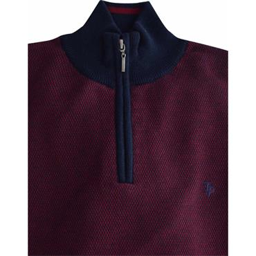 TOM PENN TEXTURED 1/4 ZIP - RED