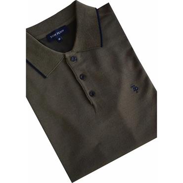 TOM PENN KNITTED POLO SHIRT - GREEN