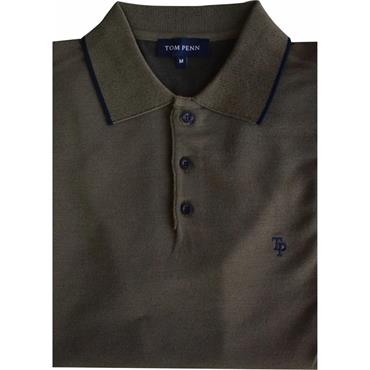 TOM PENN KNITTED POLO SHIRT - GREEN