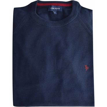 TOM PENN ROUND NECK JUMPER - NAVY