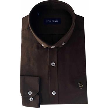 TOM PENN OXFORD SHIRT - BROWN