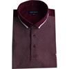 TOM PENN PRINT POLO SHIRT - BURGUNDY
