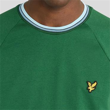 LYLE&SCOTT TIPPED TRACK T-SHIRT - GREEN
