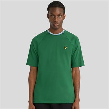 LYLE&SCOTT TIPPED TRACK T-SHIRT - GREEN