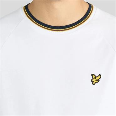LYLE&SCOTT TIPPED TRACK T-SHIRT - WHITE