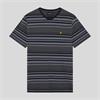LYLE&SCOTT MULTI STRIPE COTTON T-SHIRT - NAVY