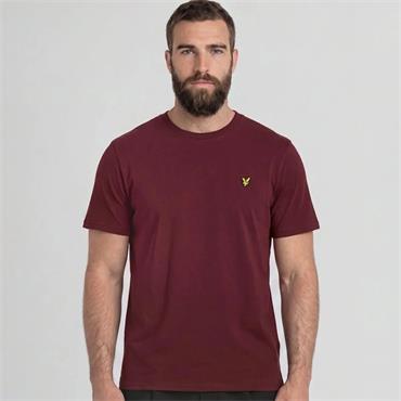 LYLE&SCOTT COTTON CREW NECK T-SHIRT - BURGUNDY