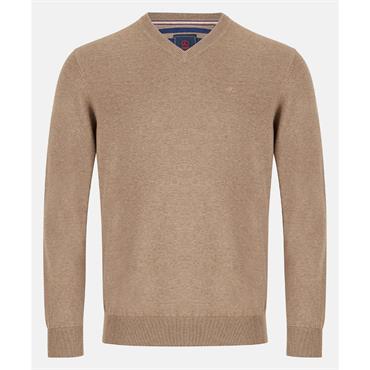 ANDRE VALENCIA V-NECK JUMPER - BEIGE