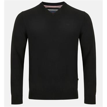 ANDRE VALENCIA V-NECK JUMPER - BLACK