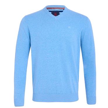 ANDRE VALENCIA V-NECK JUMPER - BLUE