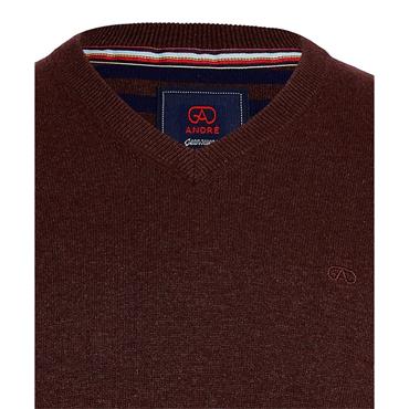 ANDRE VALENCIA V-NECK JUMPER - BROWN